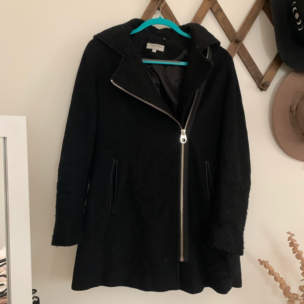 Calvin Klein Black Pea Coat